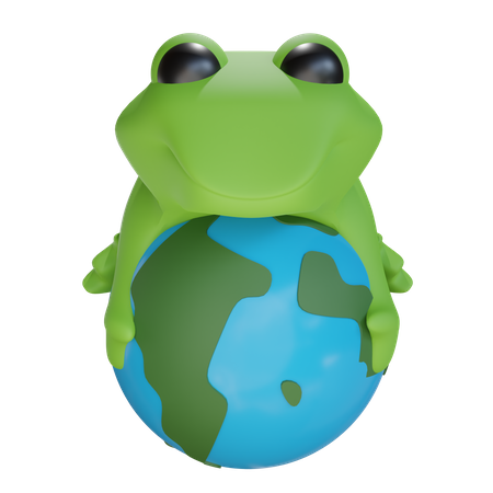 World Frog  3D Illustration