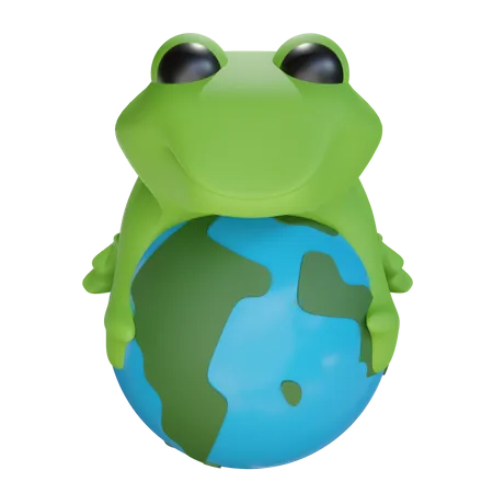 World Frog  3D Illustration