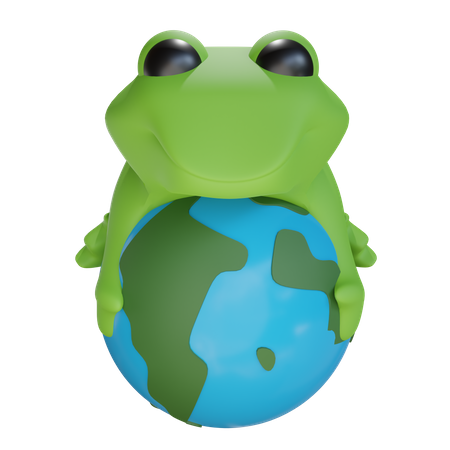 World Frog  3D Illustration