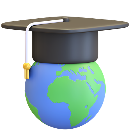 World Graduation 3D Illustration
