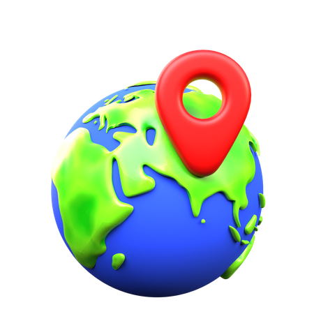 World Location  3D Icon