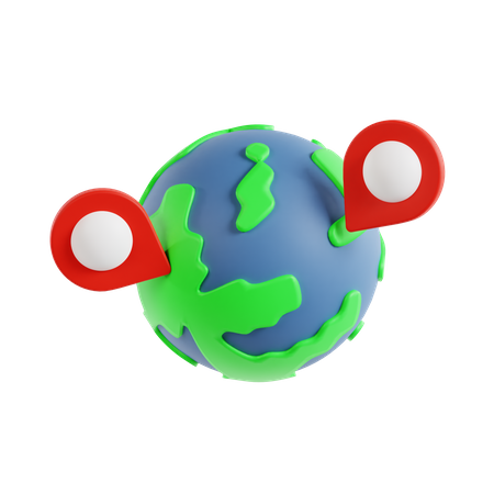 World Location  3D Icon