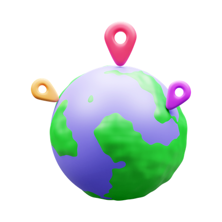 World Location  3D Icon