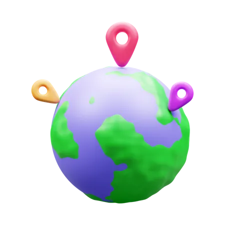 World Location  3D Icon