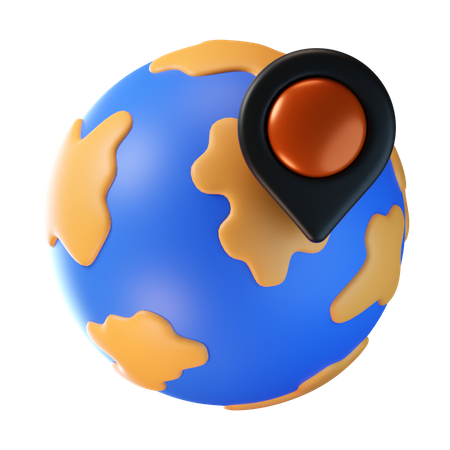 World Location  3D Icon