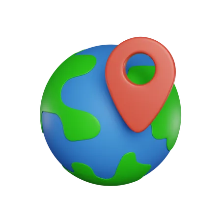 World Location  3D Icon