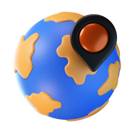 World Location  3D Icon