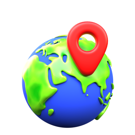 World Location  3D Icon