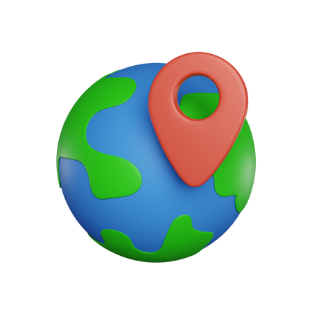 World Location  3D Icon