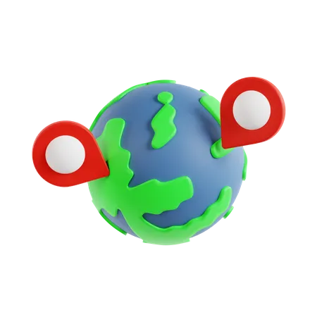 World Location  3D Icon