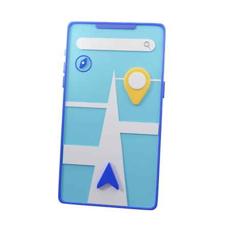 World Map On The Phone  3D Icon