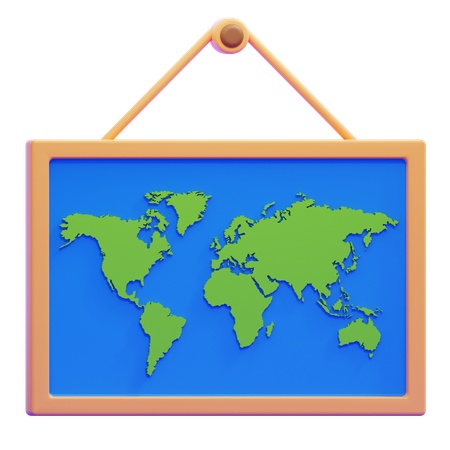 세계지도 포스터  3D Icon