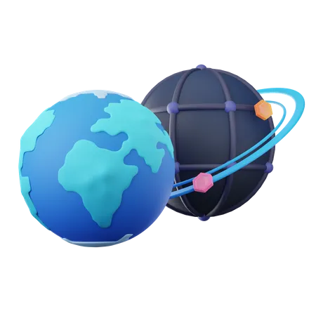 World & Metaverse  3D Icon