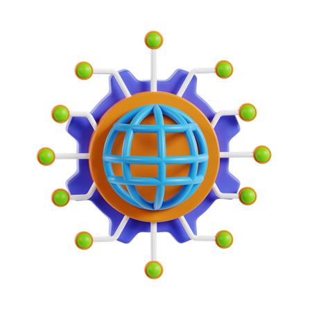 World Network  3D Icon