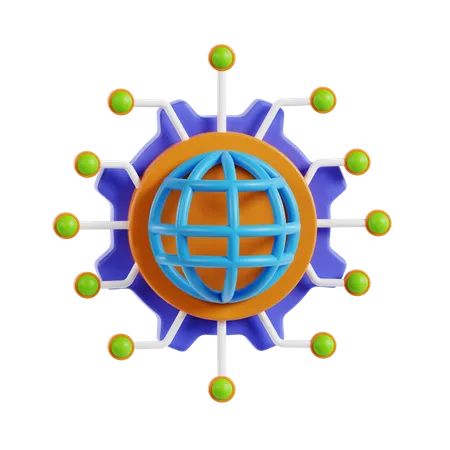 World Network  3D Icon