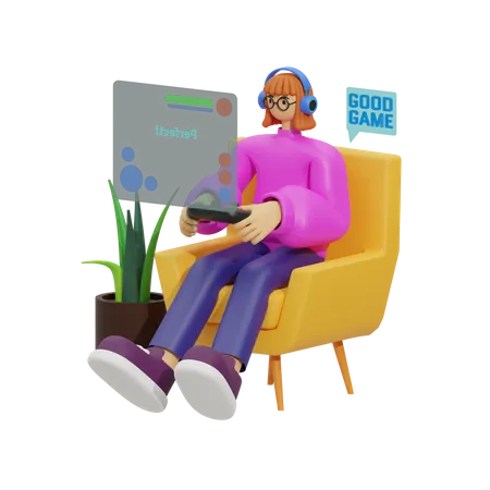 World of Gaming at Home  3D Illustration