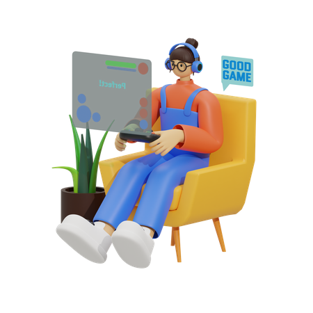 World of Gaming at Home  3D Illustration