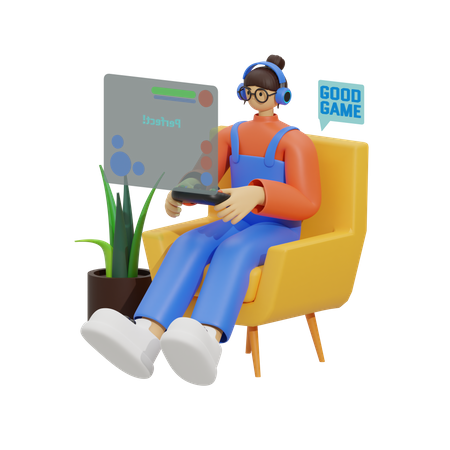 World of Gaming at Home 3D Illustration