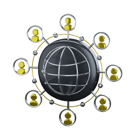 World People Connection  3D Icon