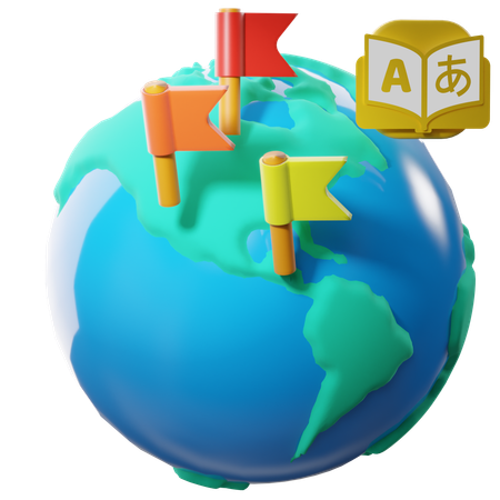 World Simple Language Flags  3D Icon