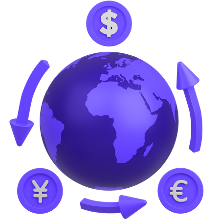 世界貿易通貨  3D Icon