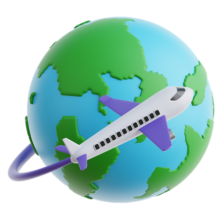 World Traveling  3D Icon