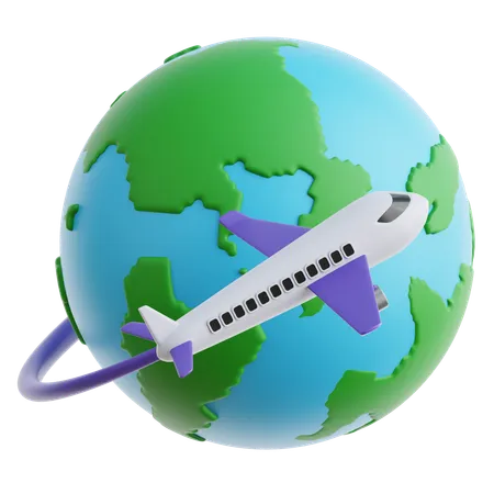 World Traveling  3D Icon