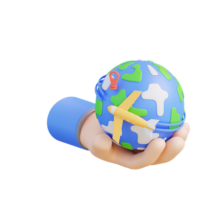 World Travelling  3D Icon