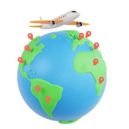 World Travelling  3D Icon