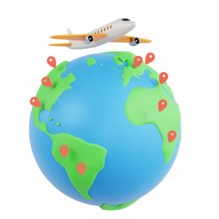 World Travelling  3D Icon
