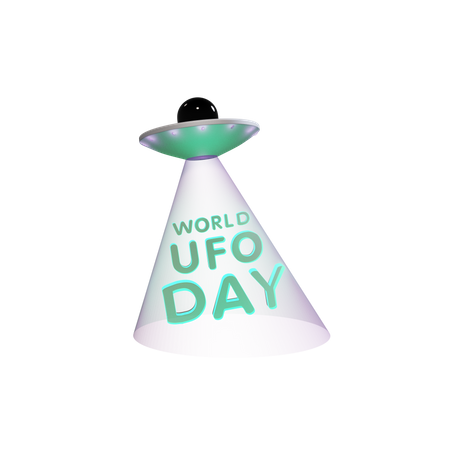 World Ufo Day  3D Illustration
