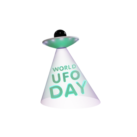 World Ufo Day  3D Illustration