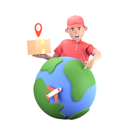World Wide Shipping  3D Illustration