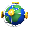 worldwide crypto trading 3d logo