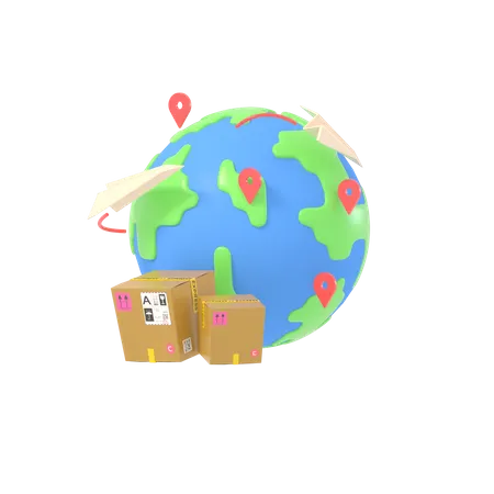 Worldwide Delivery  3D Illustration