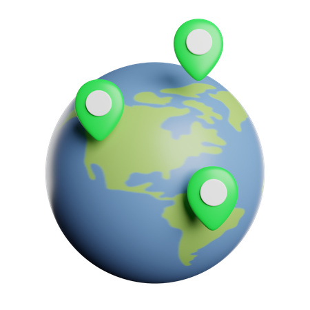 Worldwide Location 3D Illustration