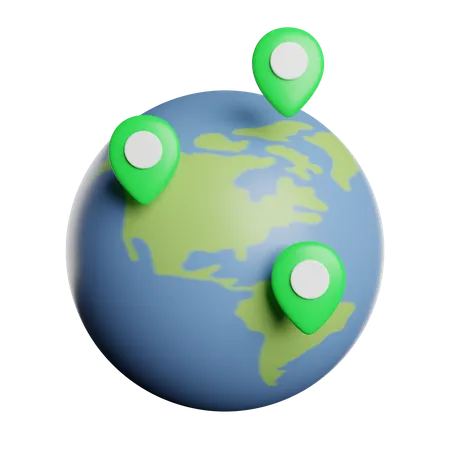 Worldwide Location  3D Illustration