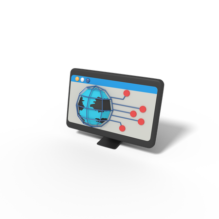 Worldwide Network  3D Icon