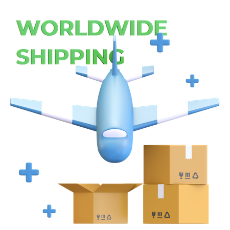 Worldwide shipping 3D Illustration