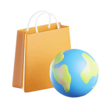 Worldwide shopping  3D Icon