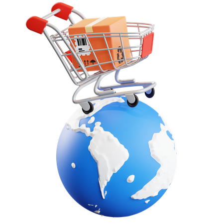 Worldwide Shopping  3D Illustration