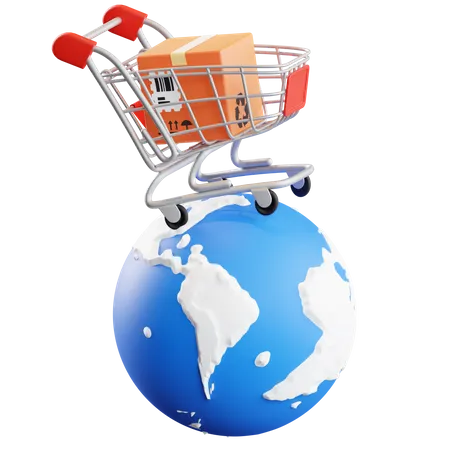 Worldwide Shopping  3D Illustration