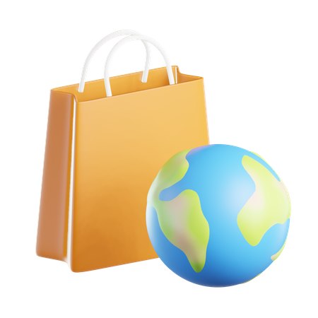 Worldwide shopping 3D Illustration