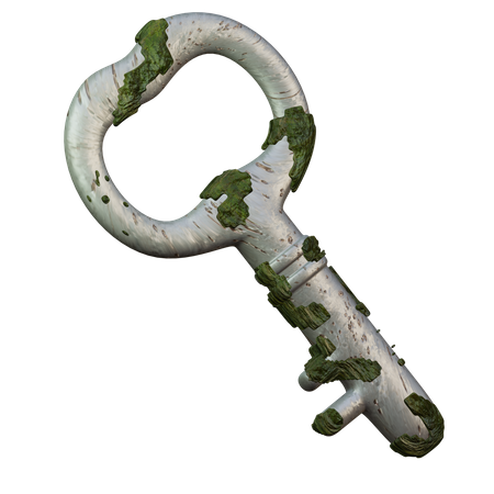 Worn Key  3D Illustration