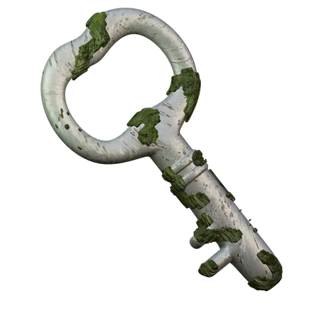 Worn Key  3D Illustration