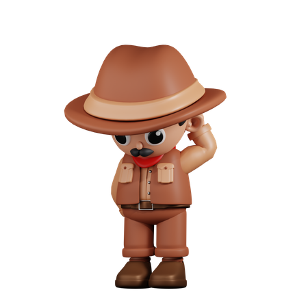 Worried Cowboy  3D Illustration