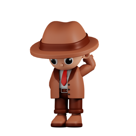 Worried Detective  3D Illustration