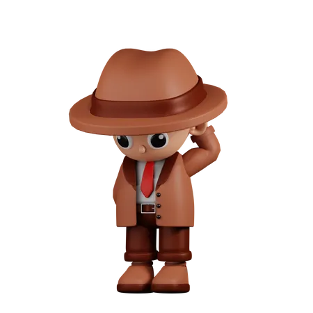 Worried Detective  3D Illustration