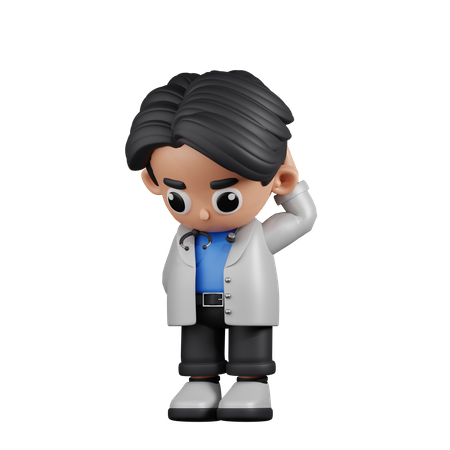 Worried Doctor  3D Illustration