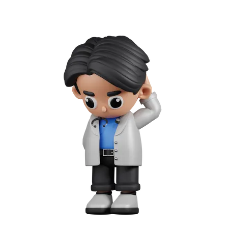 Worried Doctor  3D Illustration